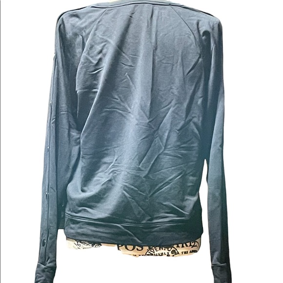 2/$20 Athleta Snap Sleeve Sweatshirt Top Size Small Black - Picture 4 of 8